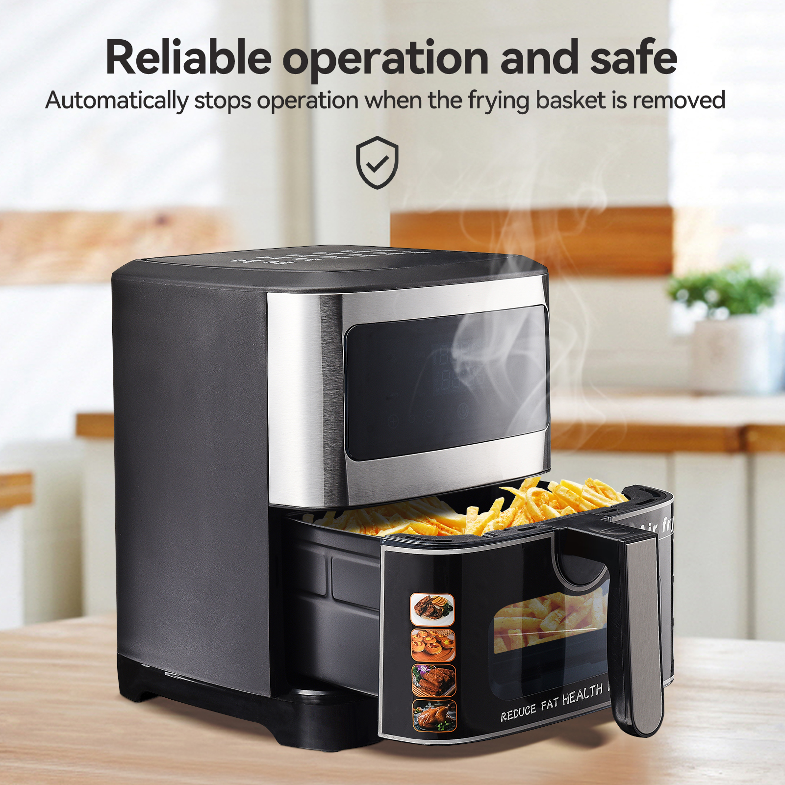 Friteuse Sans Huile 4,5L Xxl, Air Fryer 1300W, Friteuse Air Chaud Avec